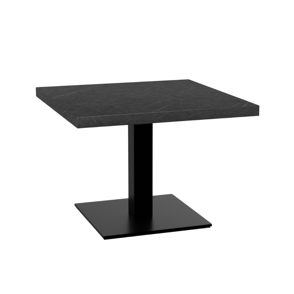Horeca loungetafel 70x70 cm | D4878 LV donker marmer | gietijzeren frame | 45 cm hoog