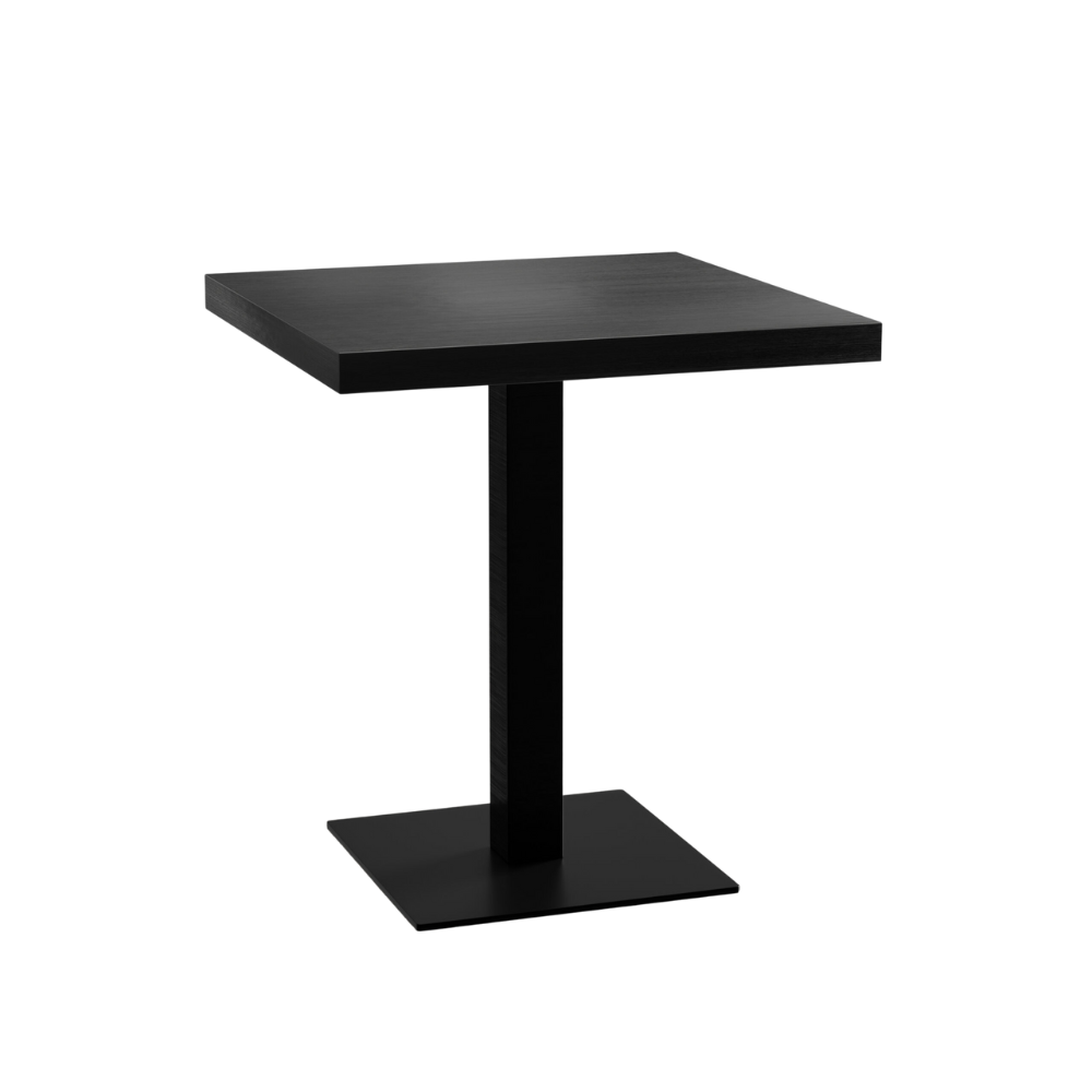 Horecatafel 60x60 cm | donker houtlook | gietijzeren onderstel Horeca tafel vierkant
