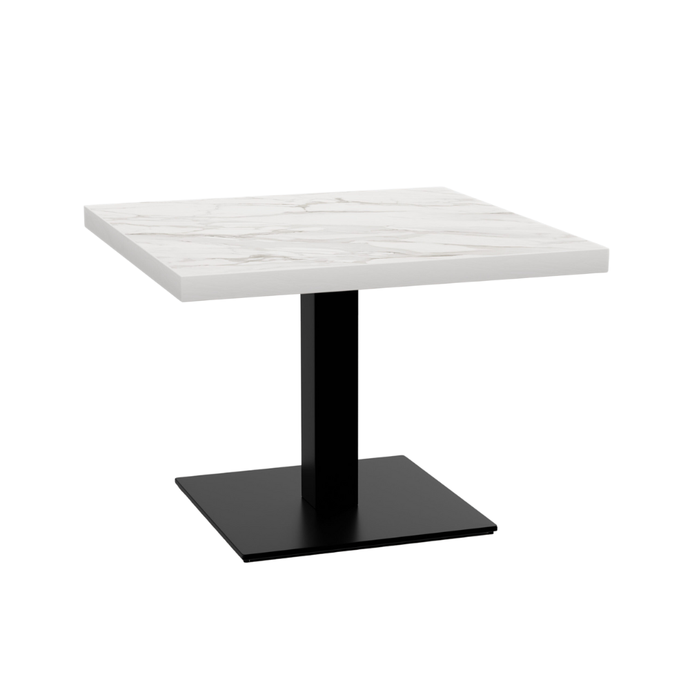 Horeca loungetafel 50x50 cm | D4448 LV marmer wit | gietijzeren frame | 45 cm hoog