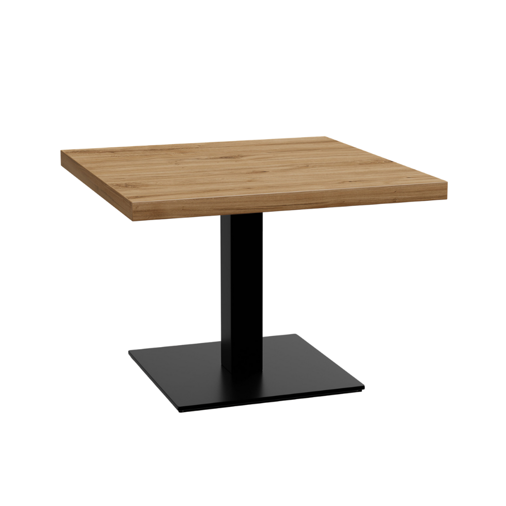 Horeca loungetafel 50x50 cm | eiken Rome naturel | gietijzeren frame | 45 cm hoog
