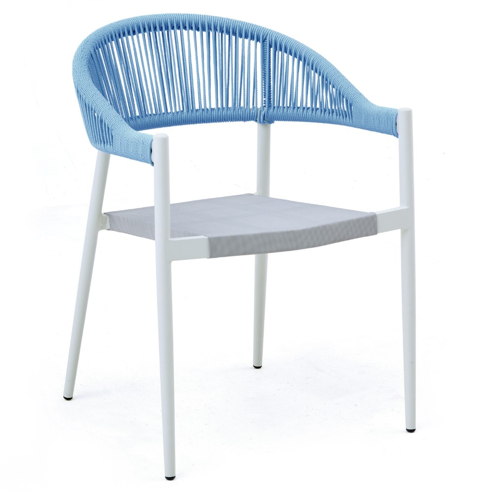 Patio stoel Elin Blauw & Wit | Gastro stoel buiten stapelbaar