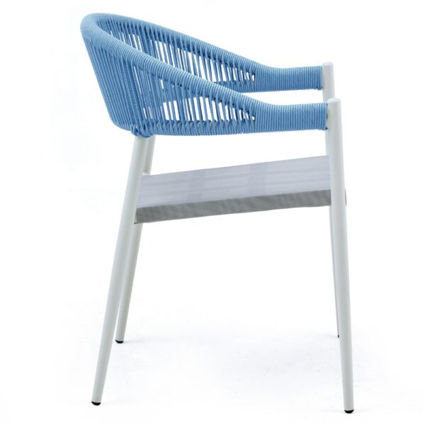 Terrasstoel Elin Blauw & Wit | Gastro stoel buiten stapelbaar - Afbeelding 2