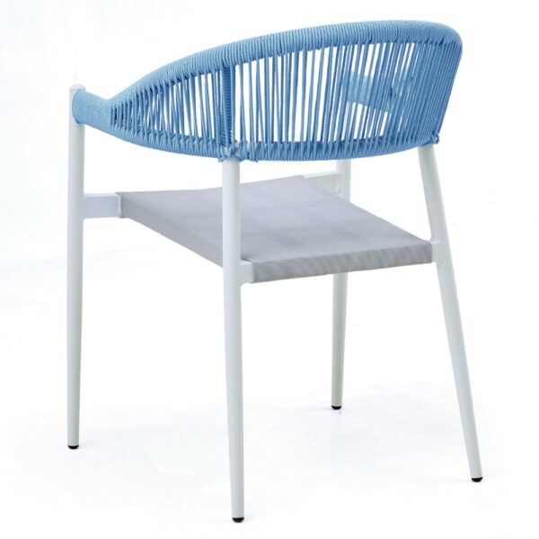 Terrasstoel Elin Blauw & Wit | Gastro stoel buiten stapelbaar - Afbeelding 3