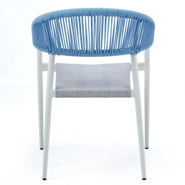 Terrasstoel Elin Blauw & Wit | Gastro stoel buiten stapelbaar - Afbeelding 4
