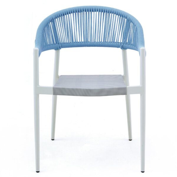 Terrasstoel Elin Blauw & Wit | Gastro stoel buiten stapelbaar - Afbeelding 5