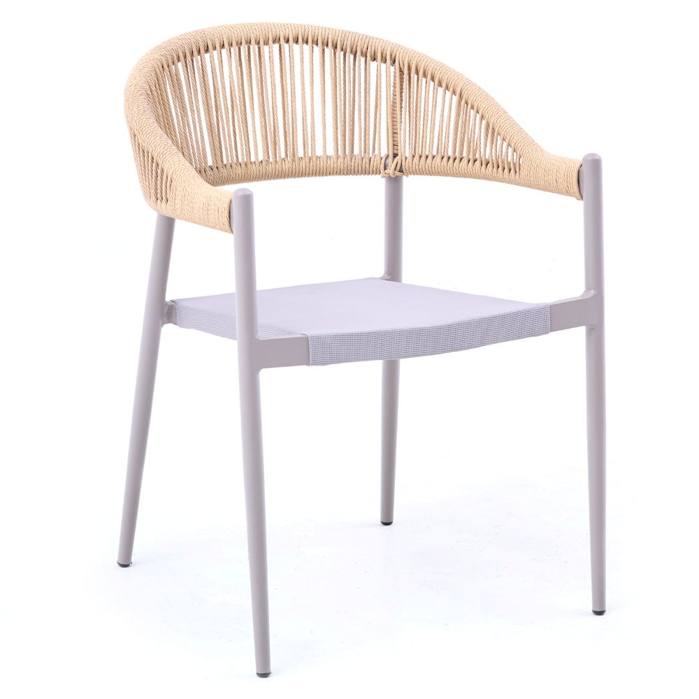 Patio stoel Elin champagne | Gastro stoel buiten stapelbaar