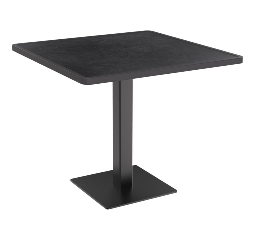 Horeca terras tafel Borkum | 60x60 cm | Resalit donker leisteen