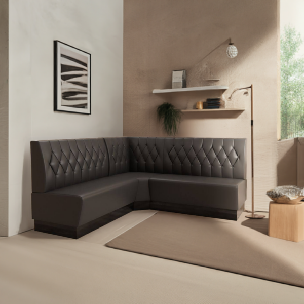 Horeca hoekbank Amsterdam Diamant | kunstleer zwart | 184x184 cm gestoffeerd - Afbeelding 2