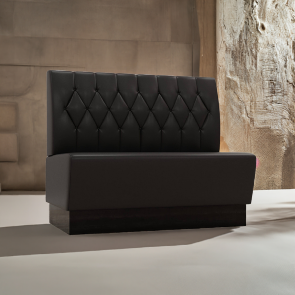 Horeca hoekbank Amsterdam Diamant | kunstleer zwart | 184x184 cm gestoffeerd - Afbeelding 4