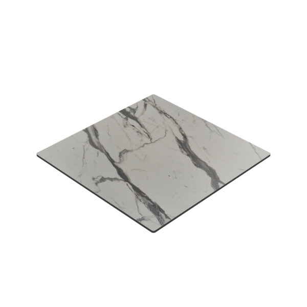 Horeca terras tafel "Rene" | HPL Compact 80x80 cm | marmer wit - Afbeelding 2