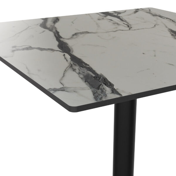 Horeca terras tafel "Rene" | HPL Compact 80x80 cm | marmer wit - Afbeelding 3