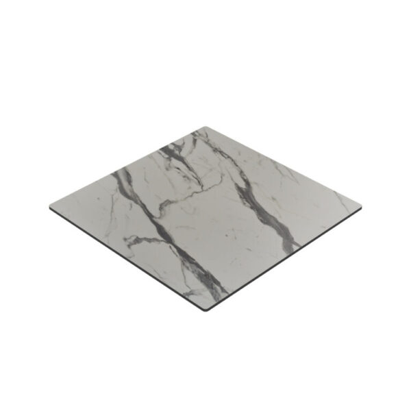 HPL Compact tafelblad voor buiten | marmeren wit decor | 80x80 cm