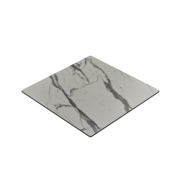 HPL Compact tafelblad voor buiten | marmeren wit decor | 80x80 cm