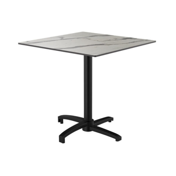 HPL Compact tafelblad voor buiten | marmeren wit decor | 80x80 cm - Afbeelding 2