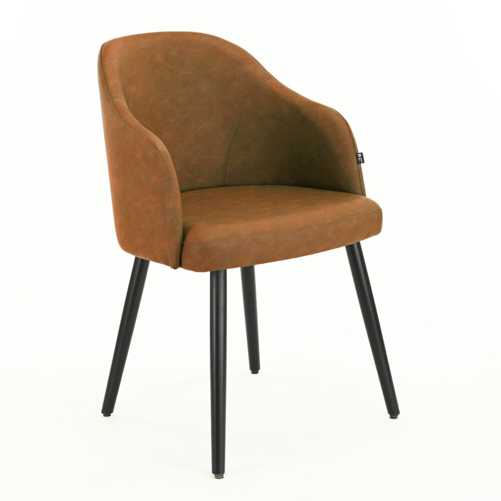 Claire gestoffeerde stoel | Cognac | Horeca fauteuil