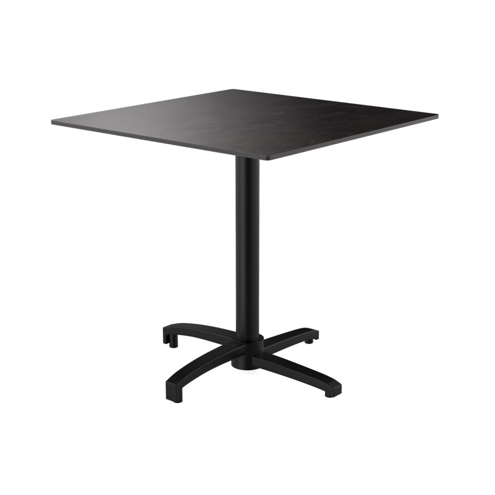 Horeca terras tafel "Rene" | HPL Compact 80x80 cm | donker leisteen | opvouwbaar