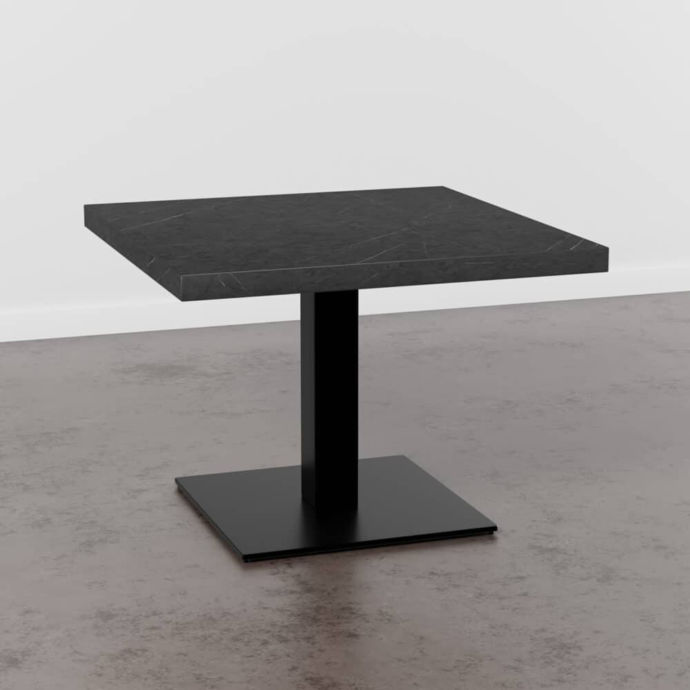 Horeca salontafel 80x80cm | D4878 LV donker marmer | gietijzeren onderstel