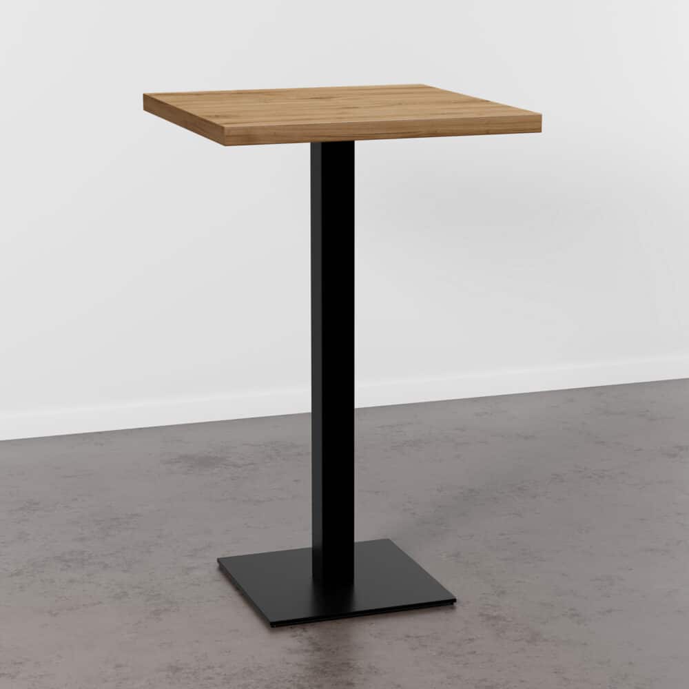 Horeca bartafel 80x80 cm | eiken Rome naturel | gietijzeren onderstel