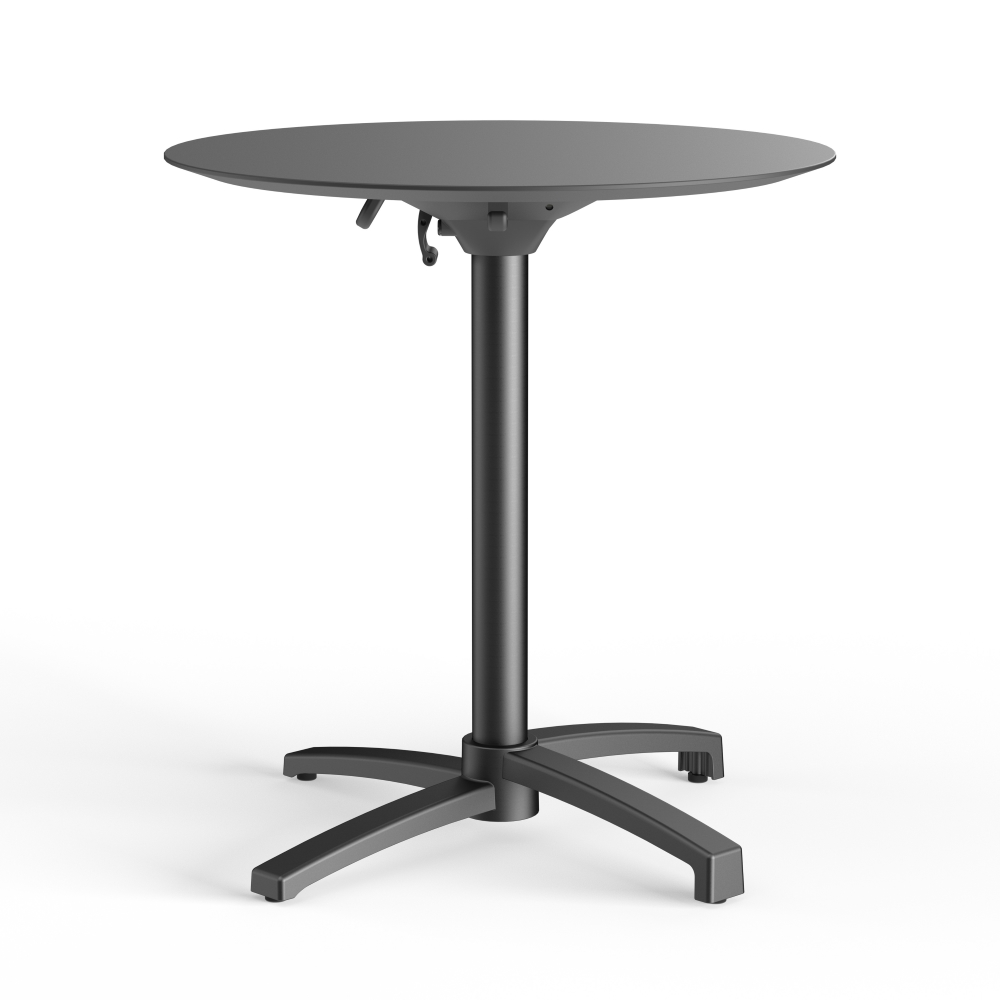 Tuintafel Outdoor terrastafel rond "Rene" | HPL Compact Ø 60 cm | zwart | opvouwbaar
