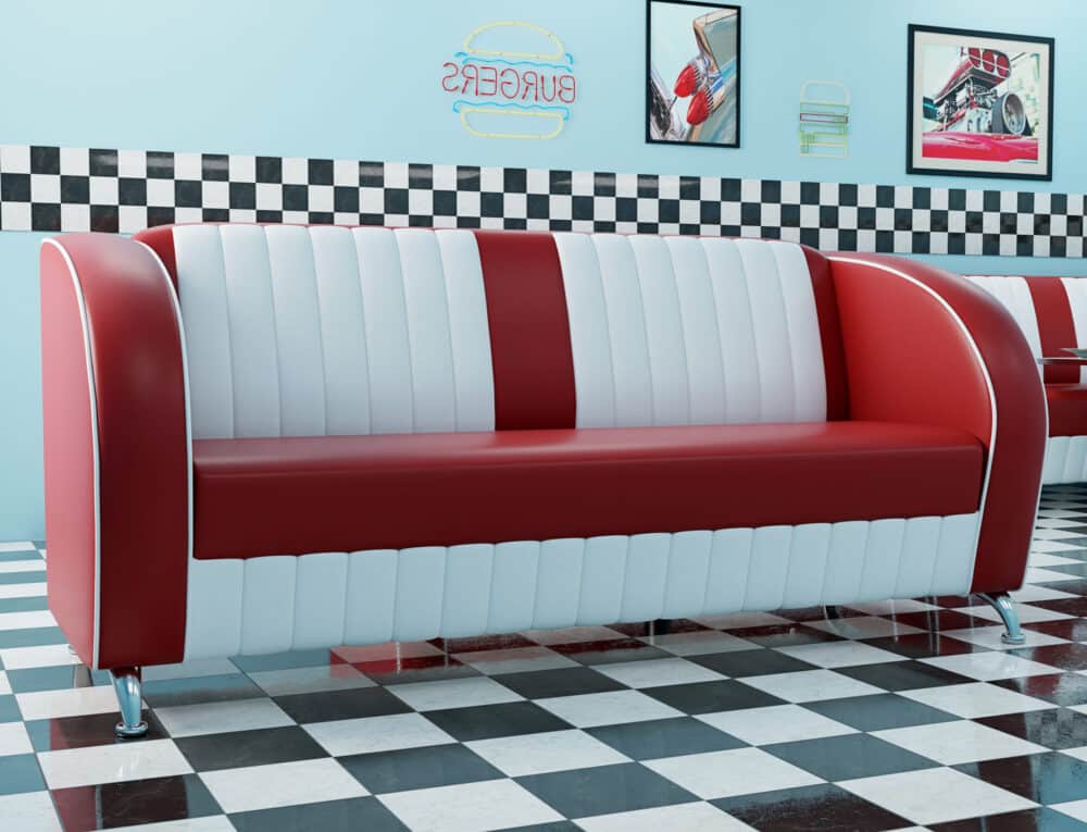 Amerikaanse loungebank | Colorado 150 cm | Rood en wit