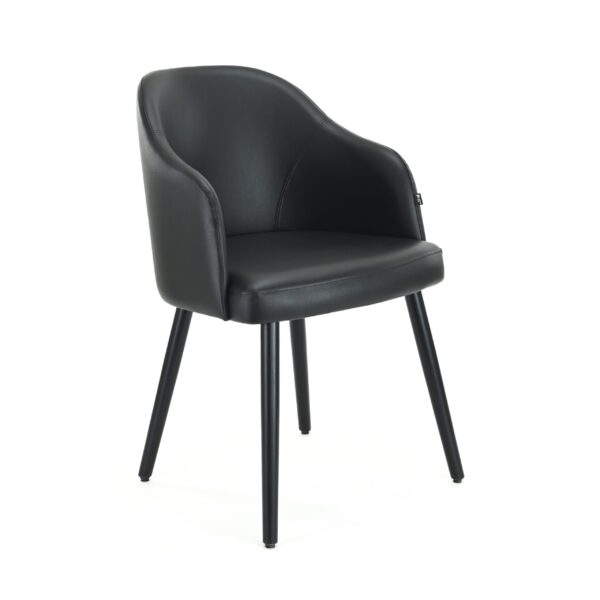 Claire gestoffeerde stoel | Zwart | Horeca fauteuil