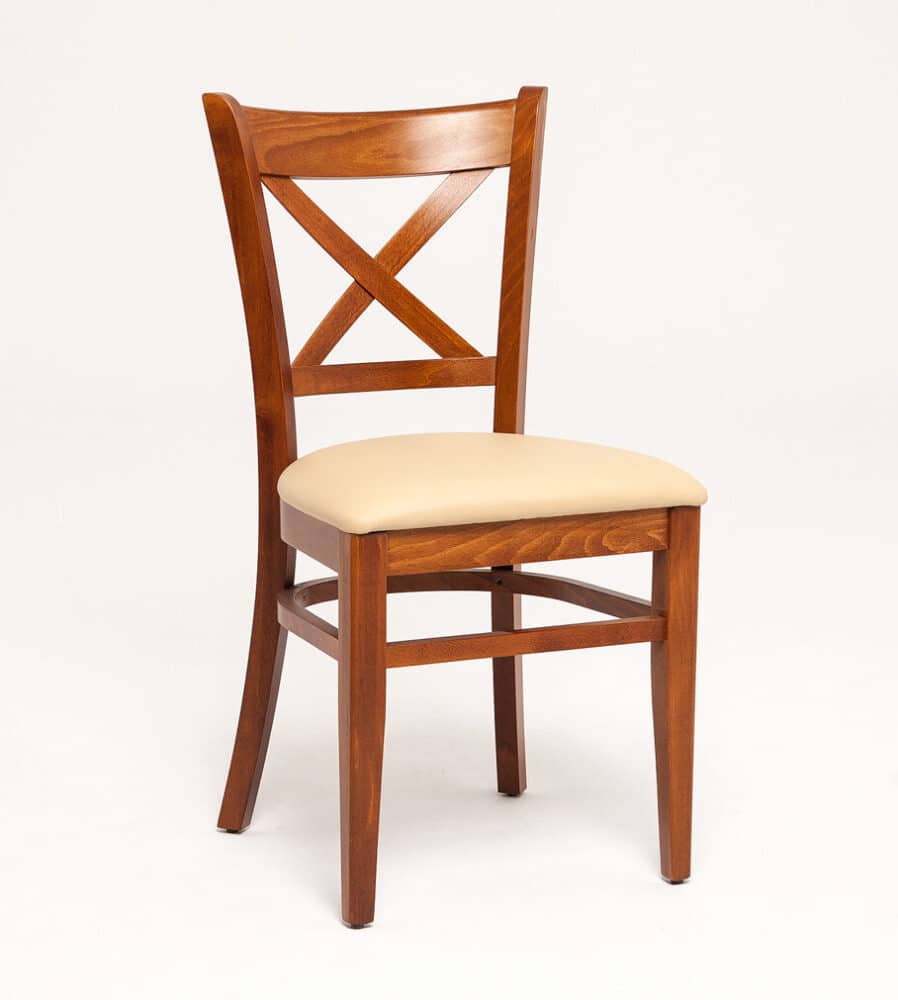 LUKA | gestoffeerde houten stoel | bistrostoel | horecastoel | restaurantstoel