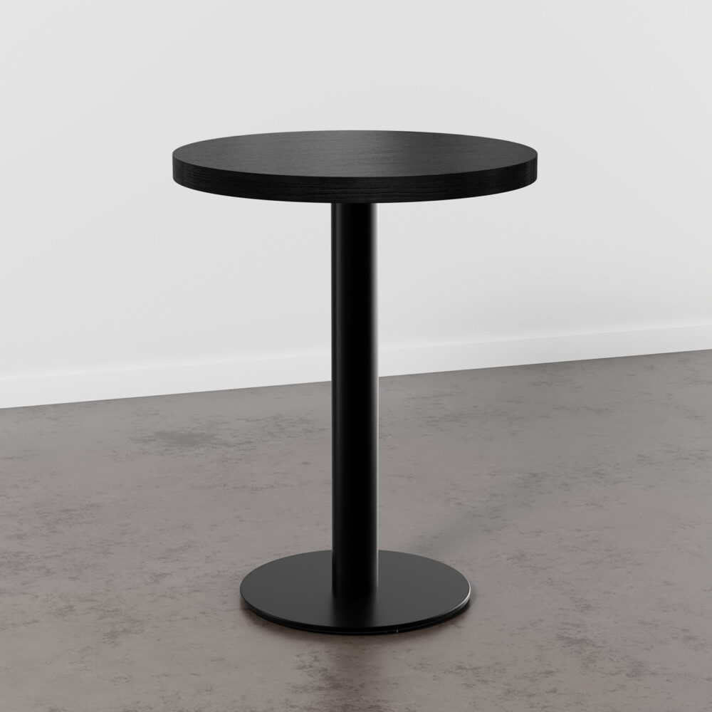 Horecatafel rond | diameter 80 cm | donker houtlook | gietijzeren frame