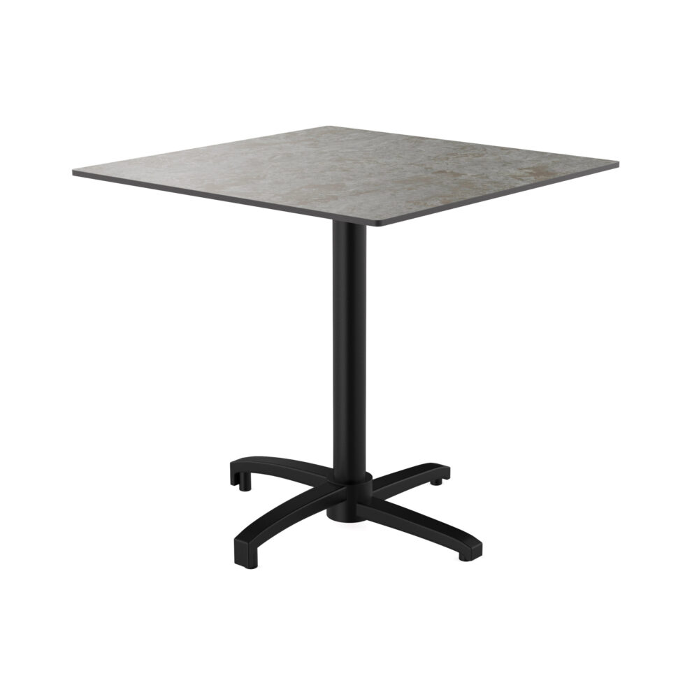 Horeca terras tafel "Rene" | HPL Compact 80x80 cm | cement grijs | opvouwbaar