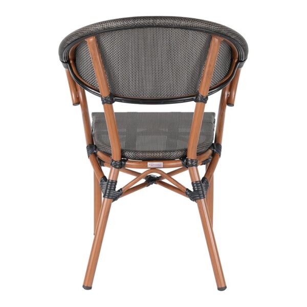 Patio stoel Rom bistrostoel met armleuning textiel stof met aluminium frame stapelbaar - Afbeelding 3