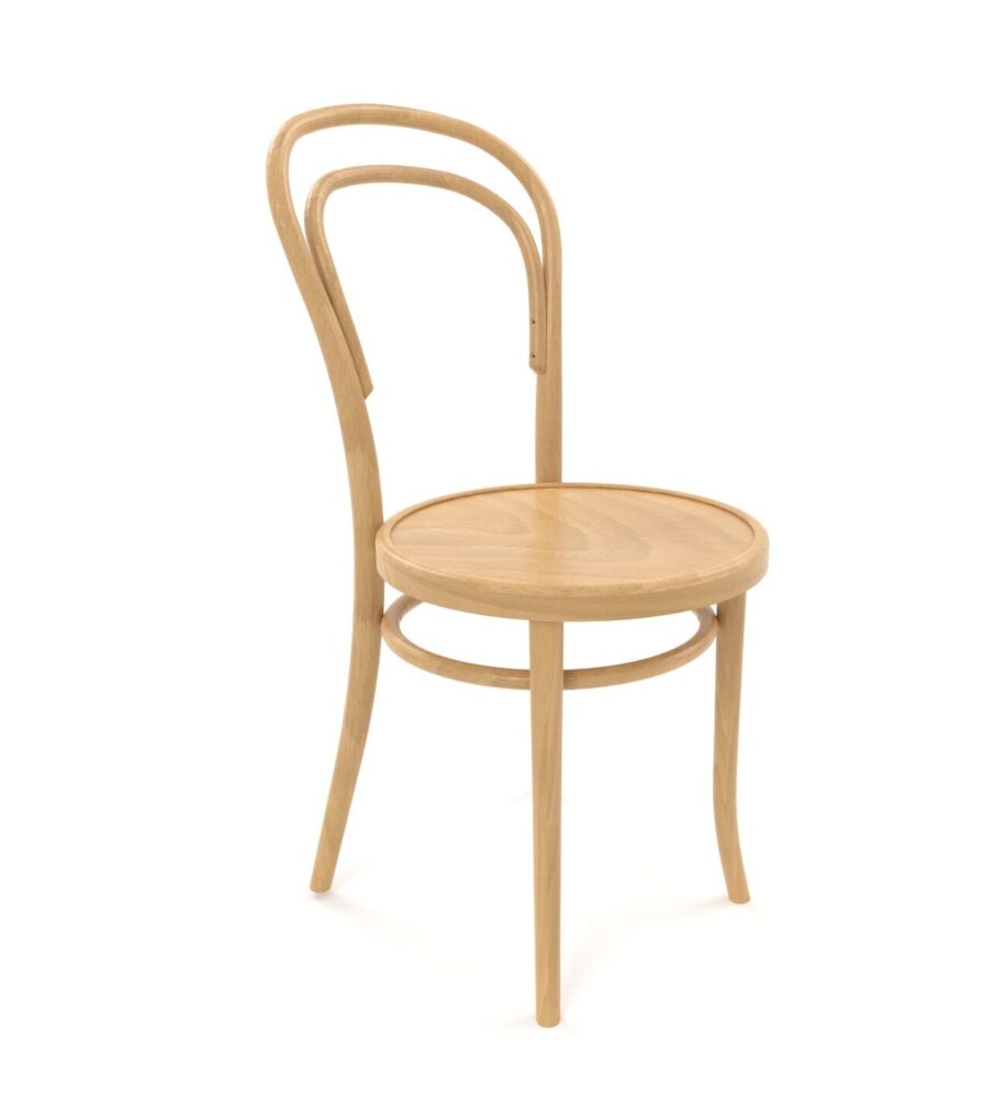 Premium Horeca stoel | A-14 | Weens gebogen houten stoel | Honing beukenhout | Thonet stijl