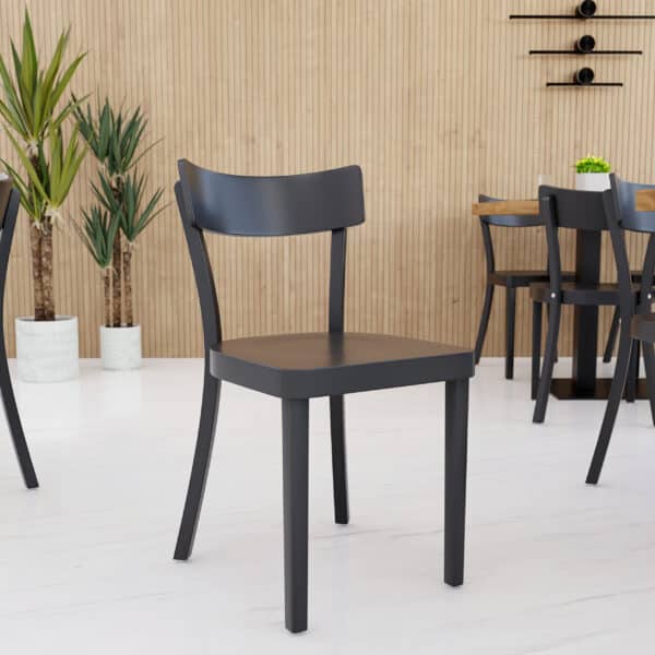 Frankfurt houten stoel | Zwart | Horeca stoel - Afbeelding 2