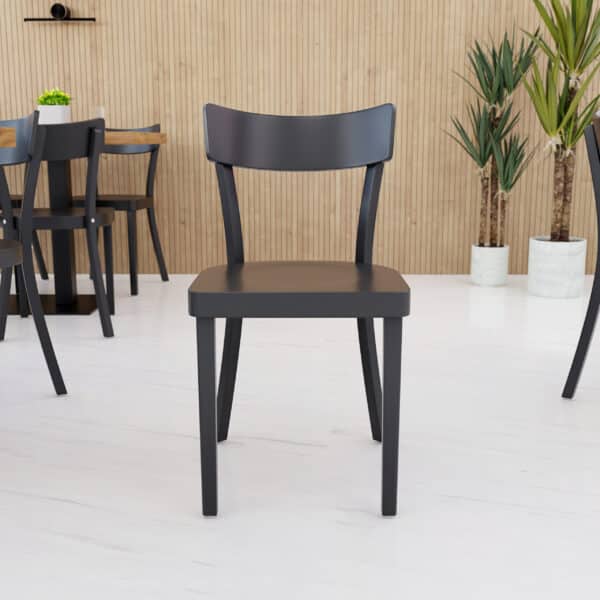Frankfurt houten stoel | Zwart | Horeca stoel - Afbeelding 3