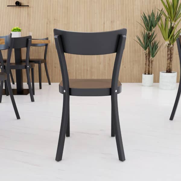 Frankfurt houten stoel | Zwart | Horeca stoel - Afbeelding 4