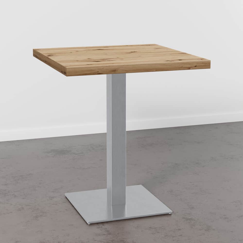 Horecatafel 60x60cm | D4225 OV Artisan eik | onderstel roestvrij staal