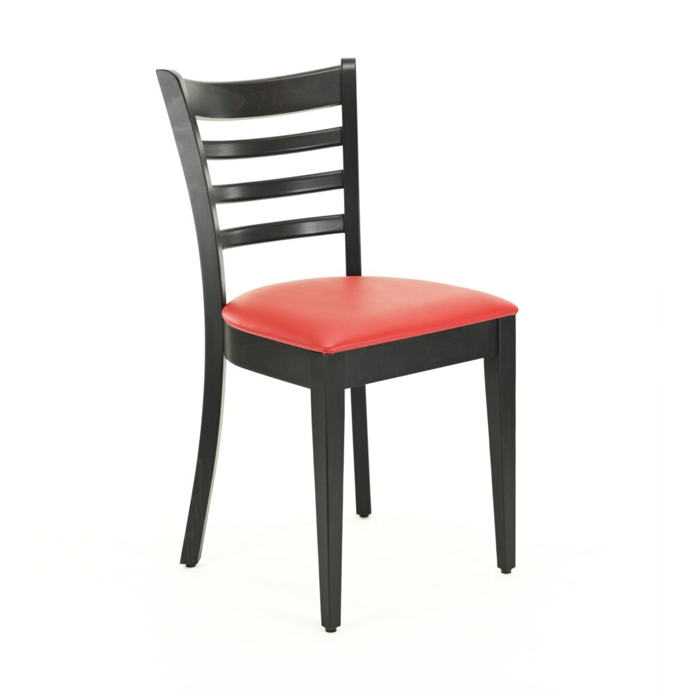 Hugo horeca stoel | rood | gestoffeerde houten stoel | bistrostoel | restaurantstoel