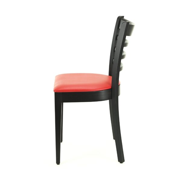 Hugo horeca stoel | rood | gestoffeerde houten stoel | bistrostoel | restaurantstoel - Afbeelding 2