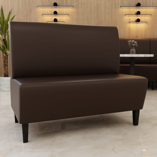 Horeca bank Parijs | gladde rugleuning | 120 cm breed | bruin | gestoffeerde bank - Afbeelding 2