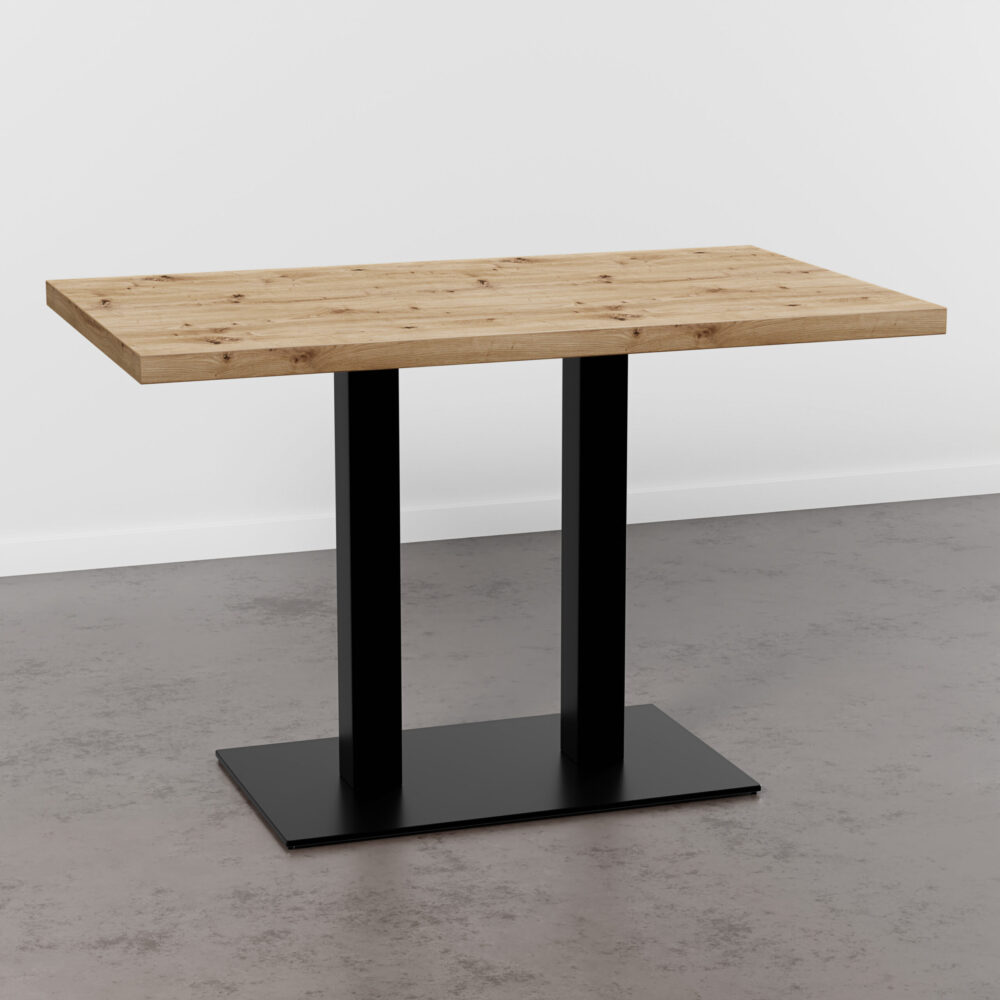 Horecatafel 120x80cm | D4225 OV Artisan eik | gietijzeren onderstel