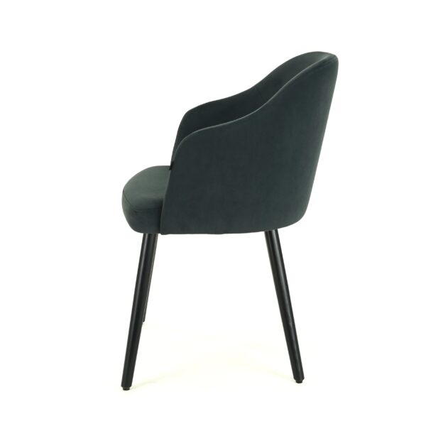 Claire gestoffeerde stoel | velours antraciet | Horeca fauteuil met velours bekleding - Afbeelding 2