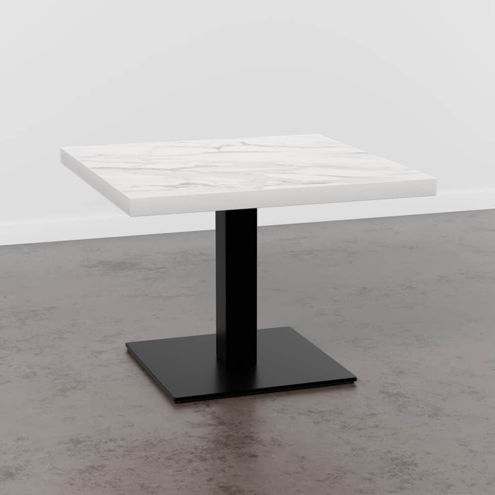 Horeca salontafel 70x70cm | D4448 LV marmer wit | gietijzeren onderstel
