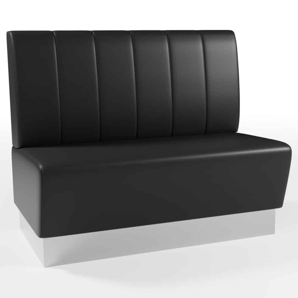 Horeca bank Berlijn | roestvrij staal | gestreept | 120 cm breed | zwart | bistrobank | dinerbank