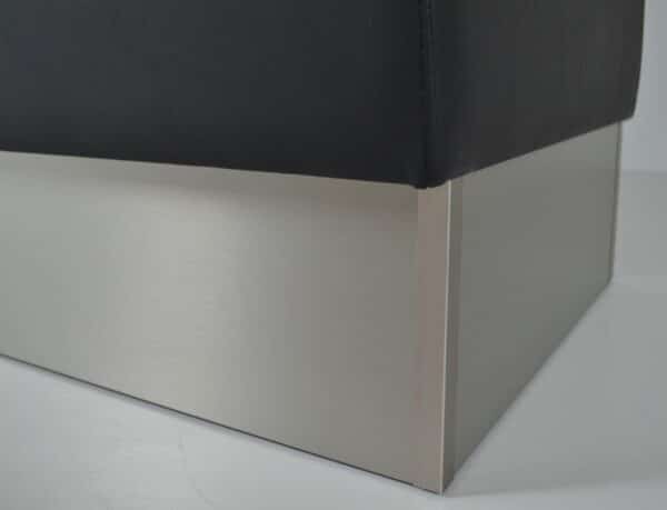 Horeca bank Berlijn | roestvrij staal | gestreept | 120 cm breed | zwart | bistrobank | dinerbank - Afbeelding 4