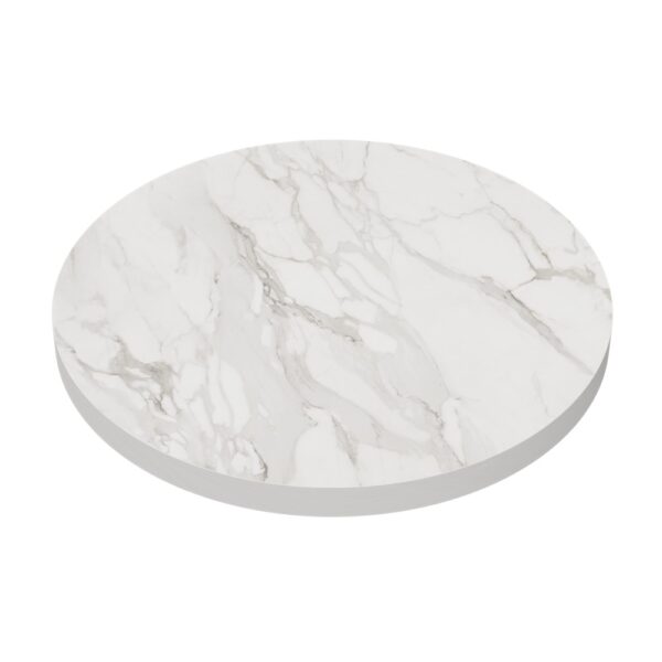 Rond Horeca tafelblad | marmer wit | diameter 60 cm