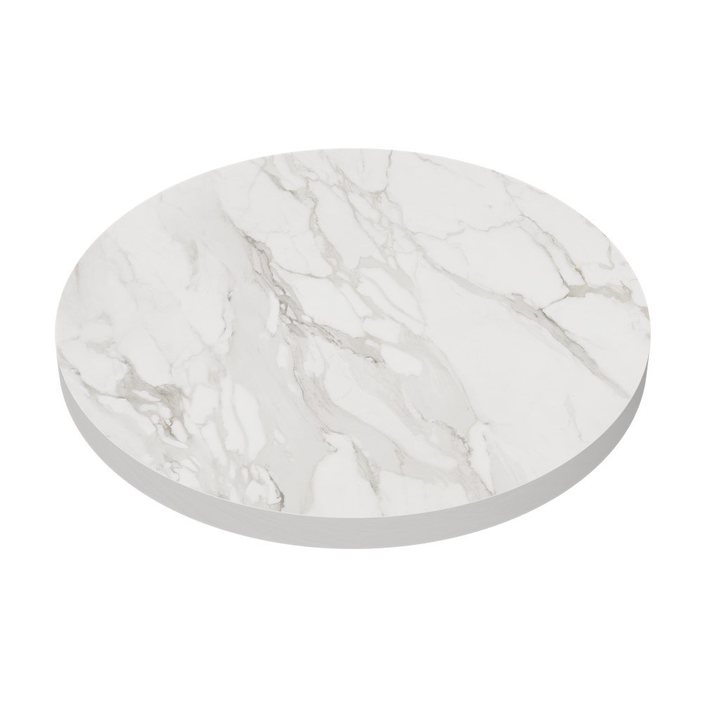 Rond Horeca tafelblad | marmer wit | diameter 60 cm