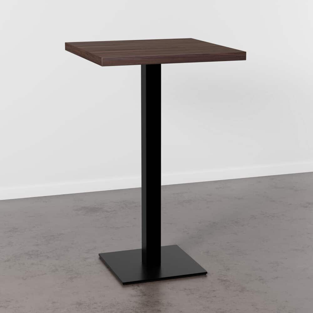 Horeca bartafel 70x70 cm | D4409 OV walnoot bruin | gietijzeren onderstel