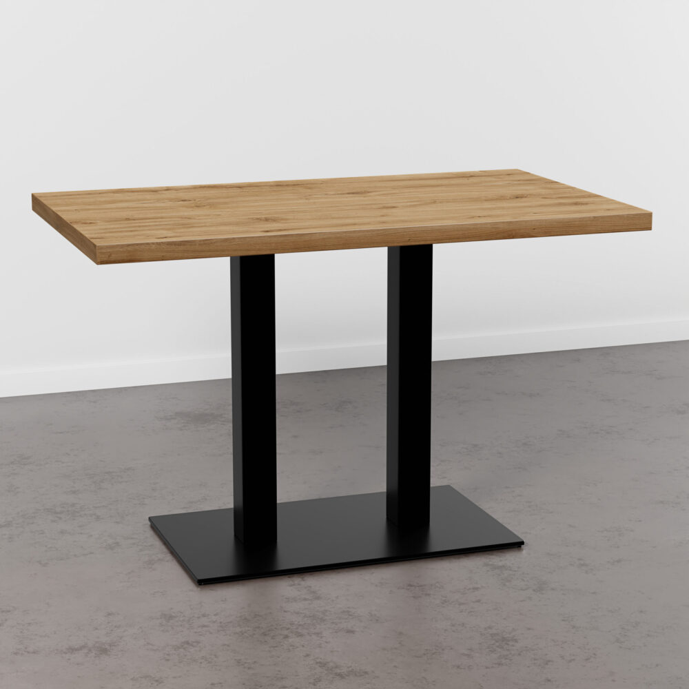 Horecatafel 120x80cm | eiken Rome naturel | gietijzeren onderstel