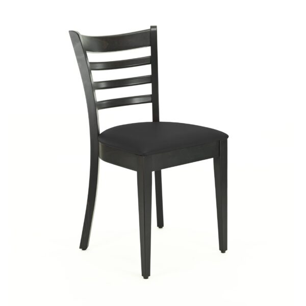 Hugo horeca stoel | zwart | gestoffeerde houten stoel | bistrostoel | restaurantstoel