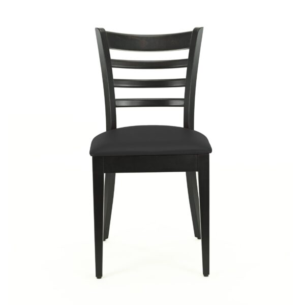 Hugo horeca stoel | zwart | gestoffeerde houten stoel | bistrostoel | restaurantstoel - Afbeelding 2