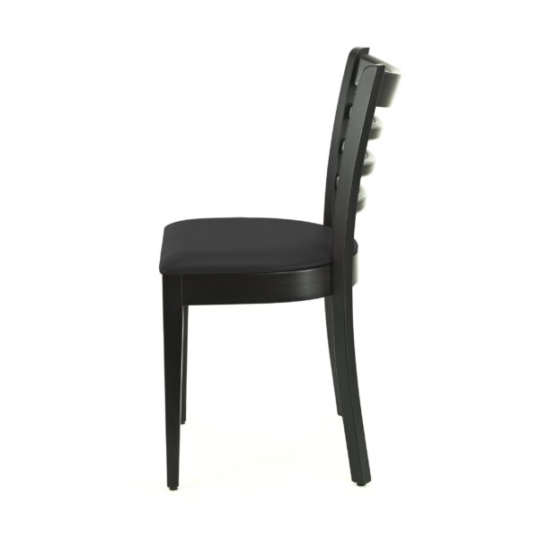 Hugo horeca stoel | zwart | gestoffeerde houten stoel | bistrostoel | restaurantstoel - Afbeelding 3