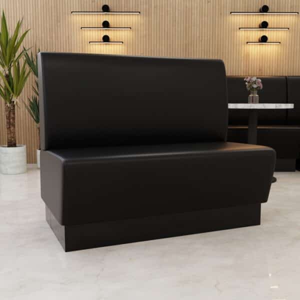 Horeca bank Amsterdam | gladde rugleuning | 120 cm breed | zwart | bistrobank | restaurantbank
